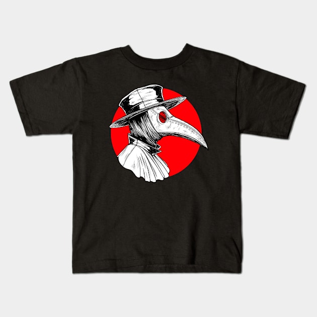 Plague doctor. Party like it's 1347. Kids T-Shirt by OccultOmaStore